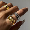 Wholesale Women's Stainless Steel Geometric Design Ring With Electroplating