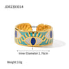 Wholesale Women's Stainless Steel Geometric Devil Eye Ring With Electroplating Retro Palace Style