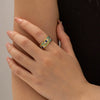 Wholesale Women's Stainless Steel Geometric Devil Eye Ring With Electroplating Retro Palace Style