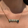 Wholesale Women's Stainless Steel Geometric Devil's Fang Necklace With Electroplating And Real Gold Color Retention