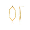 Wholesale Women's Stainless Steel Geometric Diamond Electroplated Doublelayer Design Earrings And Flower Ring Earrings