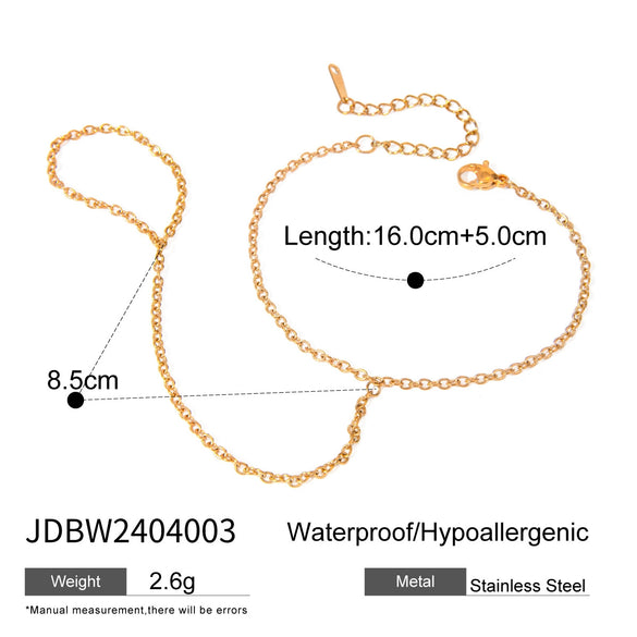 Wholesale Women's Stainless Steel Geometric Diamond Inlaid Ring Bracelet