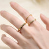 Wholesale Women's Stainless Steel Geometric Diamond Set Ring And Bracelet