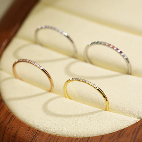 Wholesale Women's Stainless Steel Geometric Diamond Set Ring And Bracelet