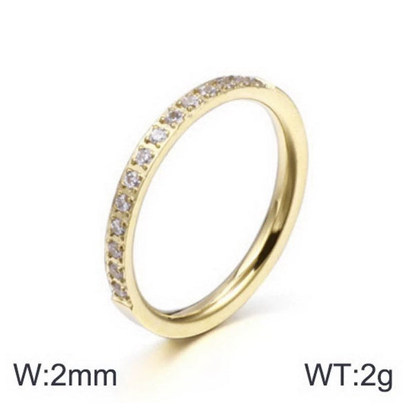 Wholesale Women's Stainless Steel Geometric Diamond Set Ring And Bracelet