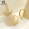 Wholesale Women's Stainless Steel Geometric Diamond Set Ring And Bracelet