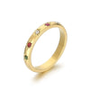 Wholesale Women's Stainless Steel Geometric Diamond Set Ring And Bracelet