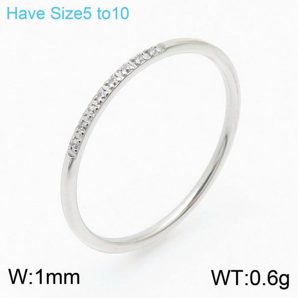 Wholesale Women's Stainless Steel Geometric Diamond Set Ring And Bracelet