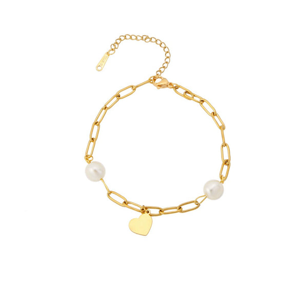 Wholesale Women's Stainless Steel Geometric Double Ring Buckle Multi Layer Electroplated Bracelet Jewelry