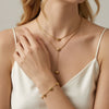 Wholesale Women's Stainless Steel Geometric Doublelayer Electroplated Love Heart Clavicle Necklace