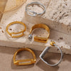 Wholesale Women's 316L Stainless Steel Geometric Doublelayer Ring Set With Electroplating Design