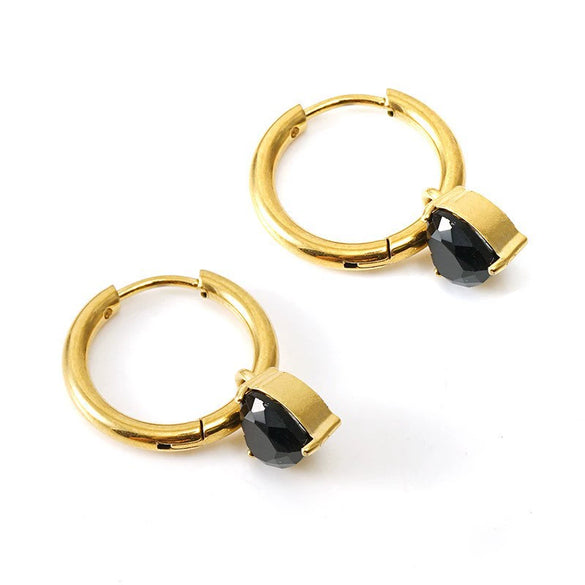 Wholesale Women's Stainless Steel Geometric Drop Shape Electroplated Earrings