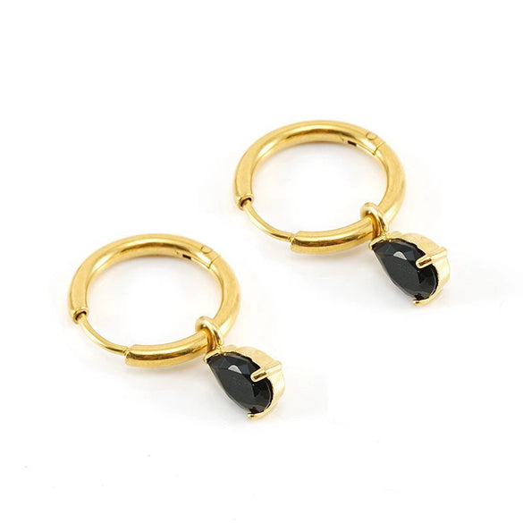 Wholesale Women's Stainless Steel Geometric Drop Shape Electroplated Earrings