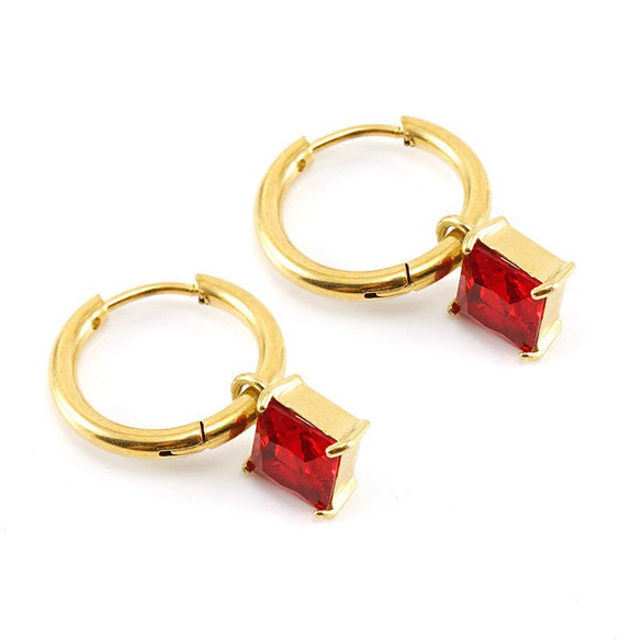 Wholesale Women's Stainless Steel Geometric Drop Shape Electroplated Earrings