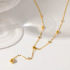 Wholesale Women's Stainless Steel Geometric Drop Shape Necklace With Pvd Furnace Vacuum Real Gold Plating And Oshaped Chain