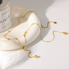 Wholesale Women's Stainless Steel Geometric Drop Shape Necklace With Pvd Furnace Vacuum Real Gold Plating And Oshaped Chain