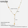 Wholesale Women's Stainless Steel Geometric Drop Shape Necklace With Pvd Furnace Vacuum Real Gold Plating And Oshaped Chain