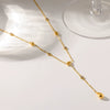 Wholesale Women's Stainless Steel Geometric Drop Shape Necklace With Pvd Furnace Vacuum Real Gold Plating And Oshaped Chain