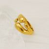 Wholesale Women's 316L Stainless Steel Geometric Drop Shape Open Ring With Electroplating