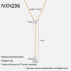 Wholesale Women's Stainless Steel Geometric Drop Shape Pendant Necklace With Oshaped Chain Vacuum Real Gold Plated In Pvd Furnace