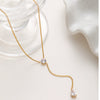 Wholesale Women's Stainless Steel Geometric Drop Shape Pendant Necklace With Oshaped Chain Vacuum Real Gold Plated In Pvd Furnace