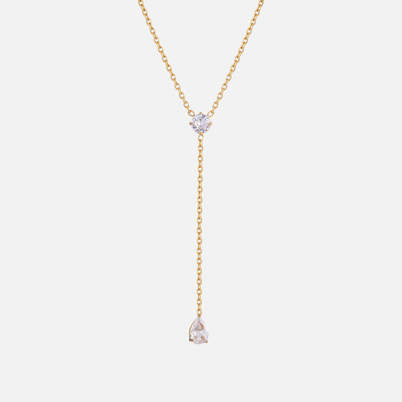 Wholesale Women's Stainless Steel Geometric Drop Shape Pendant Necklace With Oshaped Chain Vacuum Real Gold Plated In Pvd Furnace