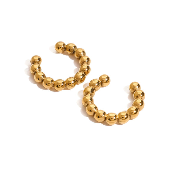 Wholesale Women's Stainless Steel Geometric Ear Clip Earrings With Electroplating And French Retro Style