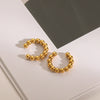 Wholesale Women's Stainless Steel Geometric Ear Clip Earrings With Electroplating And French Retro Style