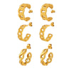 Wholesale Women's Stainless Steel Geometric Earrings 18K Gold Plated Chain Casting
