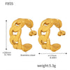 Wholesale Women's Stainless Steel Geometric Earrings 18K Gold Plated Chain Casting