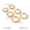Wholesale Women's Stainless Steel Geometric Earrings Set With Pvd Furnace Vacuum Real Gold Plating