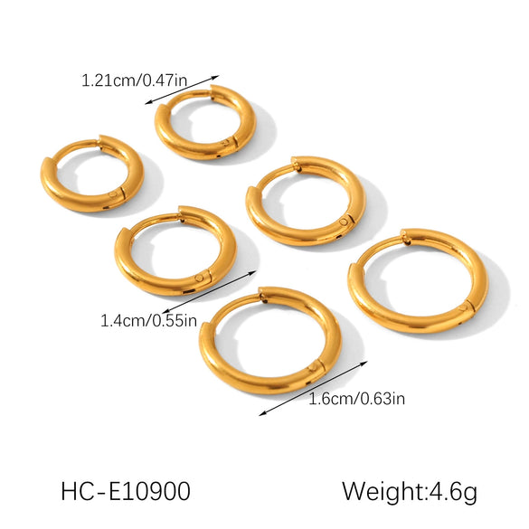 Wholesale Women's Stainless Steel Geometric Earrings Set With Pvd Furnace Vacuum Real Gold Plating