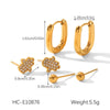 Wholesale Women's Stainless Steel Geometric Earrings Set With Pvd Furnace Vacuum Real Gold Plating
