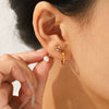 Wholesale Women's Stainless Steel Geometric Earrings Set With Pvd Furnace Vacuum Real Gold Plating
