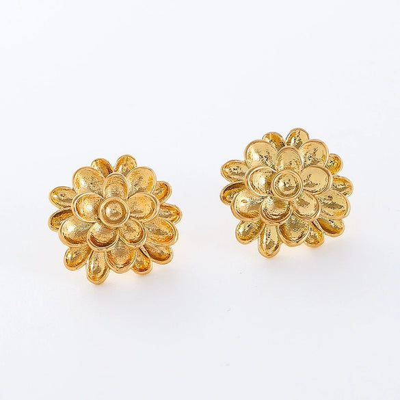 Wholesale Women's Stainless Steel Geometric Earrings With Electroplating And Cream Sweet Girl Style