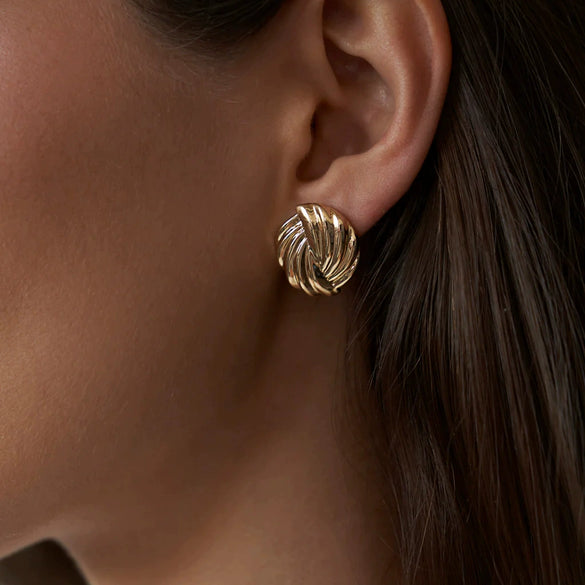 Wholesale Women's Stainless Steel Geometric Earrings With Electroplating And Highend Style