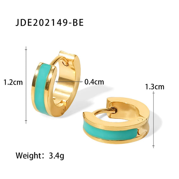 Wholesale Women's Stainless Steel Geometric Earrings With Electroplating French Fashion Design Multicolor Optional
