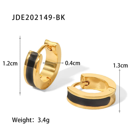 Wholesale Women's Stainless Steel Geometric Earrings With Electroplating French Fashion Design Multicolor Optional