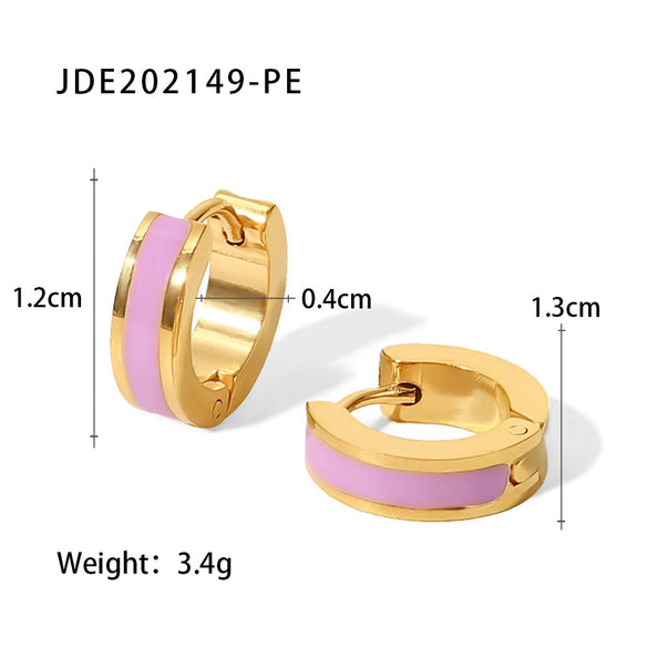 Wholesale Women's Stainless Steel Geometric Earrings With Electroplating French Fashion Design Multicolor Optional