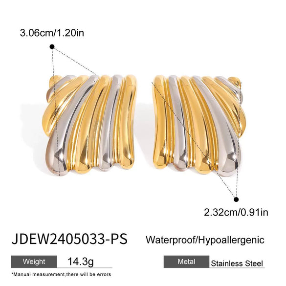 Wholesale Women's Stainless Steel Geometric Earrings With Electroplating Light Luxury Cold Style