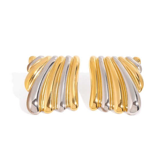 Wholesale Women's Stainless Steel Geometric Earrings With Electroplating Light Luxury Cold Style