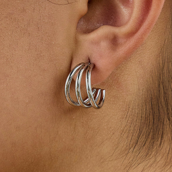 Wholesale Women's Stainless Steel Geometric Earrings With Electroplating Light Luxury High End Non Fading