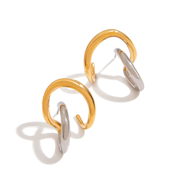 Wholesale Women's Stainless Steel Geometric Earrings With Electroplating Niche Design Light Luxury High Sense Ear Jewelry