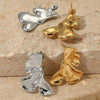 Wholesale Women's Stainless Steel Geometric Earrings With Electroplating Simple And Light Luxury Design