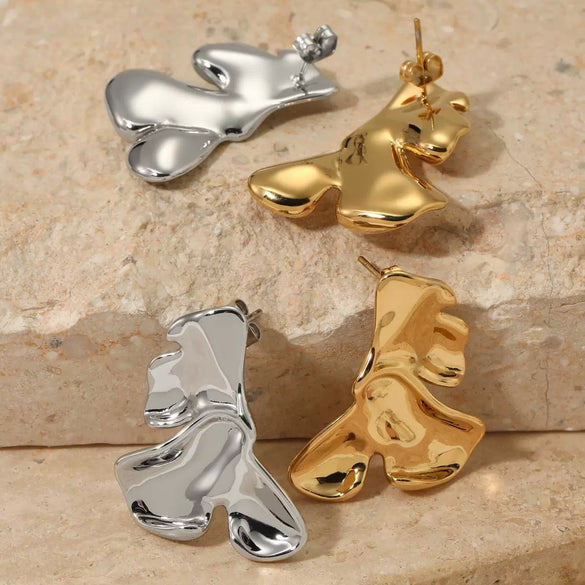 Wholesale Women's Stainless Steel Geometric Earrings With Electroplating Simple And Light Luxury Design