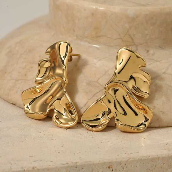 Wholesale Women's Stainless Steel Geometric Earrings With Electroplating Simple And Light Luxury Design