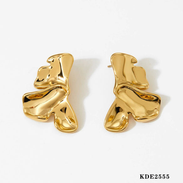 Wholesale Women's Stainless Steel Geometric Earrings With Electroplating Simple And Light Luxury Design