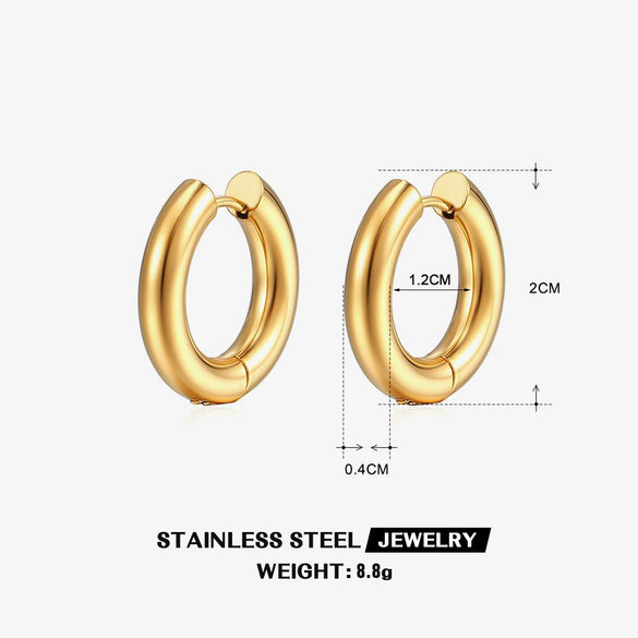 Wholesale Women's Stainless Steel Geometric Earrings With 18K Gold Plated Electroplating