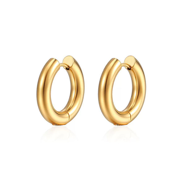 Wholesale Women's Stainless Steel Geometric Earrings With 18K Gold Plated Electroplating