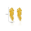 Wholesale Women's Stainless Steel Geometric Earrings With Leaf And Flower Patterns 18K Gold Plated